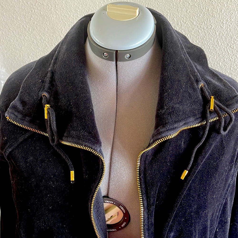 Jones of New York Black velvet type zipper jacket size 3XL Plus Size